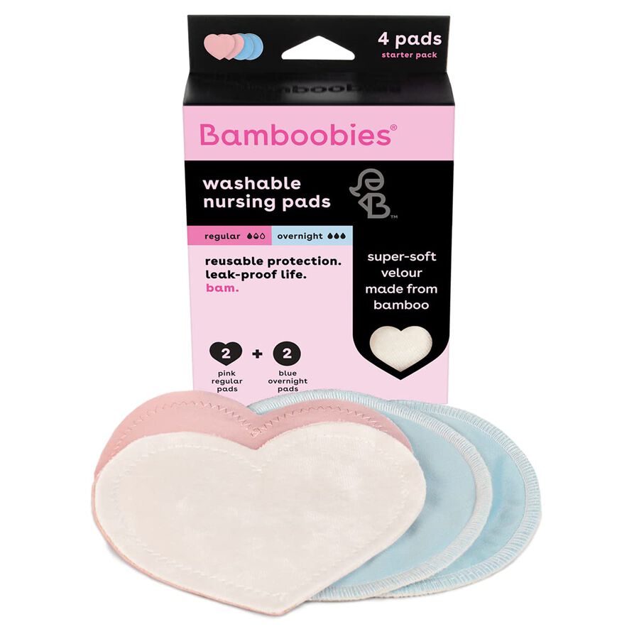 Bamboobies Washable Bamboo Rayon Nursing Pad, 2 Pair Pack, 1 Regular